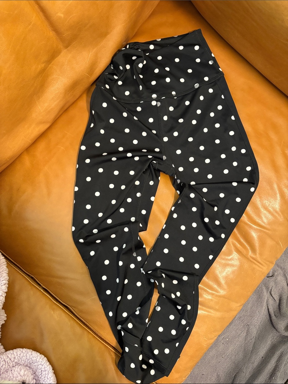 kate spade Black Leggings with White Polka Dots